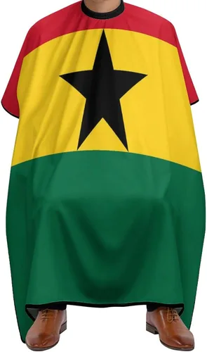 Capa de peluquería con bandera de Ghana para adultos, para peluquería en casa, peluquería, Estilo, Talla única