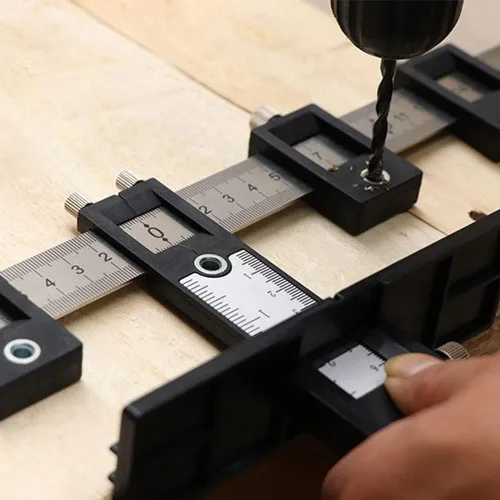 Miniatura 3 de Joywayus Taladro punzón localizador gabinete Hardware Jig nueva plantilla negra carpintería herramienta de perforación precisa