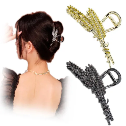 Miniatura 11 de Pinzas para el cabello de geometría plateada irregular, pasadores elegantes con diseño de lazo, adornos grandes antideslizantes y accesorios
