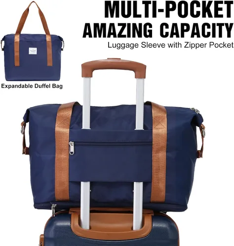 Miniatura 5 de LONG VACATION Juego de equipaje de 4 piezas de ABS hardshell TSA Lock Spinner Ruedas equipaje de mano en maleta, marino, Abs Hardshell Tsa Lock