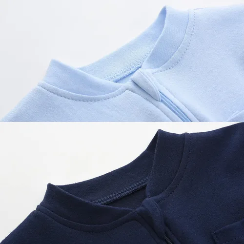 Miniatura 3 de Pijama de Algodón para Bebés y Niños para Dormir y Jugar con Cremallera Frontal y Pies de 0-12 Meses
