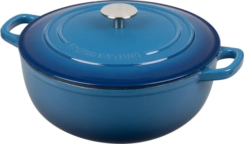 Miniatura 3 de EDGING CASTING Olla Holandesa de Hierro Fundido Esmaltado con Tapa para Hornear Pan de Masa Madre, Ollas Holandesas para Pan, Ollas de Cocina, 5