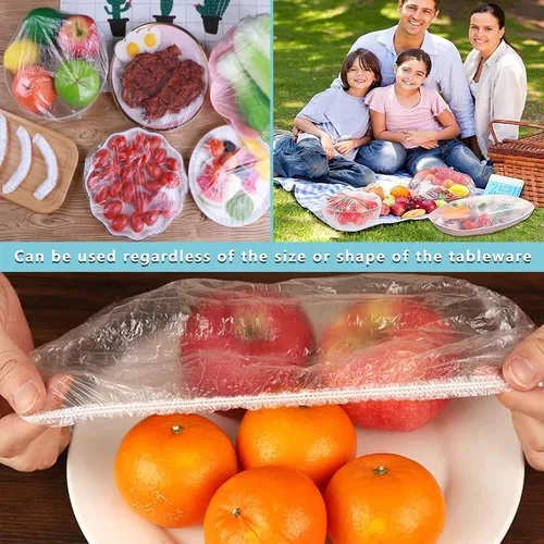 Miniatura 5 de 300 bolsas de conservación fresca, fundas elásticas para conservar alimentos, fundas ajustables para tazones, para comida sobrante y preparación