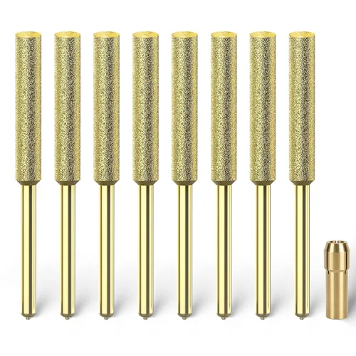 EzzDoo Brocas afiladoras de motosierra recubiertas de titanio, ruedas de afilado de alta dureza para afiladores eléctricos de motosierra y
