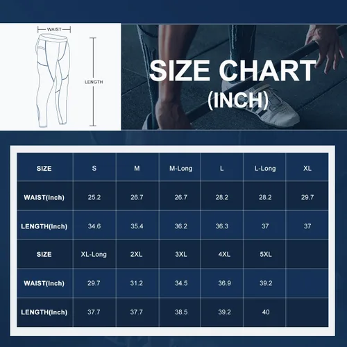 Miniatura 6 de Milin Naco Men's Compression Pants Compression Leggings Sports Compression Pants & Tights Running Tights Ski Base Layer