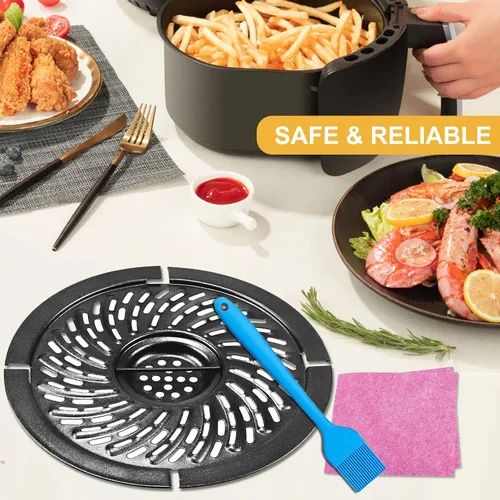 Miniatura 7 de Piezas de repuesto para freidora de aire, 2 cuartos de galón de 2.1 cuartos de galón, bandeja redonda para freidora de aire, bandeja de accesorios