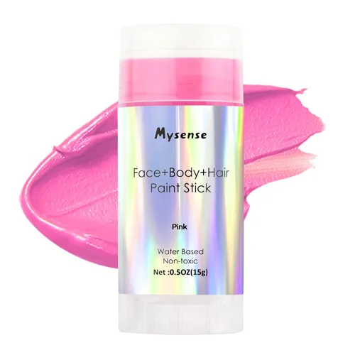 Miniatura 24 de Mysense Pintura en barra para el cabello facial y corporal morado pastel, a base de agua, lavable y temporal, pintura corporal crema no tóxica