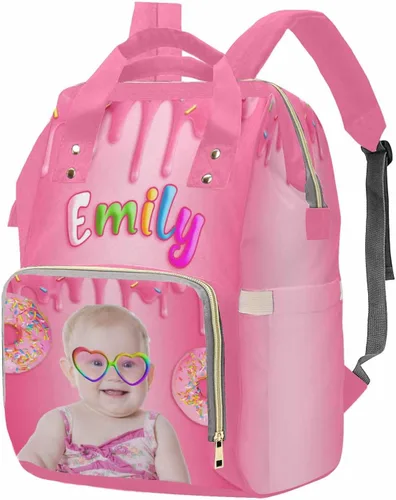 Miniatura 29 de M YESCUSTOM Bolsa de pañales personalizada con nombre para mamá, mujer, esposa, mochila personalizada, 0625-12, Mochilas Daypack