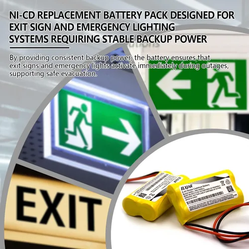 Miniatura 5 de Paquete de 5 baterías de repuesto de Ni-CD de 2.4V 600mAh BP2-A para señal de salida, luz de emergencia BP2A BP2-0A 0BP2-0A CSXWREB3 HUBBEL