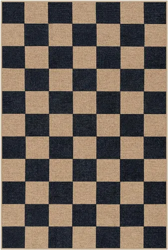 Miniatura 9 de Lahome Alfombra de yute a cuadros fácil 2'x3', alfombra pequeña para entrada, antideslizante, alfombra para la puerta delantera de la cocina