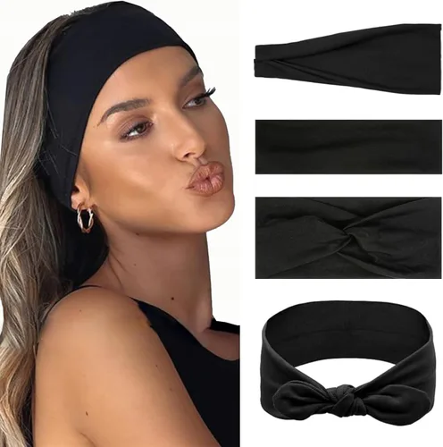 Miniatura 8 de Huachi Diademas antideslizantes para mujer, paquete de 4 bandas elásticas para el cabello de mujer, un juego de múltiples estilos, accesorios