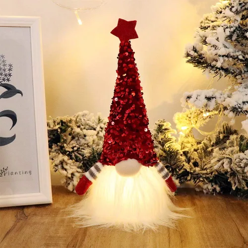 Miniatura 2 de GMOEGEFT Luces escandinavas de gnomo de Navidad con temporizador, gnomo sueco de Santa Tomte, decoración de Navidad nórdica, juego de 2