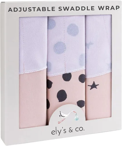 Miniatura 3 de Ely's & Co. Juego de 3 mantas ajustables para bebé (rosa rubor, 0-3 meses)