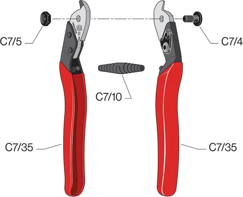 Miniatura 2 de FELCO C7 Cortadores de Cable Fabricados en Suiza – Cortadores de Alambre de Una Mano para Líneas de Freno de Bicicleta, Cercado y Trabajo Eléctrico