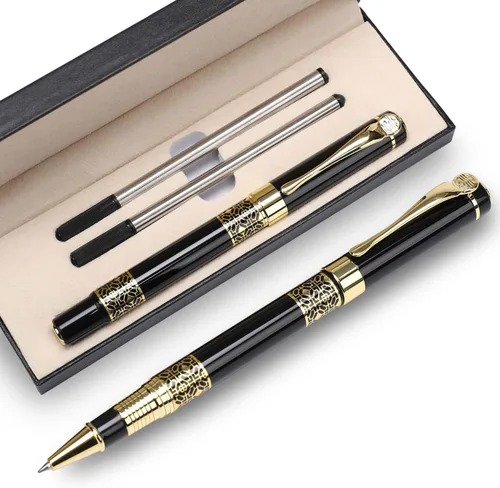 Miniatura 10 de YIVONKA Bolígrafo de Repuesto Negro, Bolígrafo de Lujo de Estilo Clásico Retro, Mejor Juego de Bolígrafos de Regalo para Hombres y Mujeres