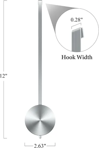 Miniatura 4 de NiHome Reloj de pared de cuarzo Péndulo Reemplazo - Reloj mecánico tradicional de aluminio, péndulo retro de alto brillo (plata)