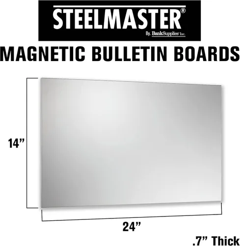 Miniatura 6 de Steelmaster Soho Collection pizarrón magnético con borrador en seco, rotulador e imanes, Plateado