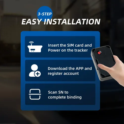 Miniatura 3 de Rastreador GPS para vehículos, sin tarifa mensual, sin suscripción, historial de viaje, geo-valla, alertas de conducción, dispositivo de seguimiento
