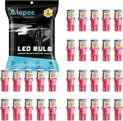 Miniatura 9 de Alopee Paquete de 30 bombillas LED 194 multicolor blanco/azul/rojo combo 12V DC T10 base de cuña 5SMD-5050 para 168 921 2825 W5W 158 501 coche