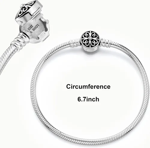 Miniatura 5 de Long Way Pulsera de plata de ley 925 con cadena de serpiente para adolescentes y mujeres