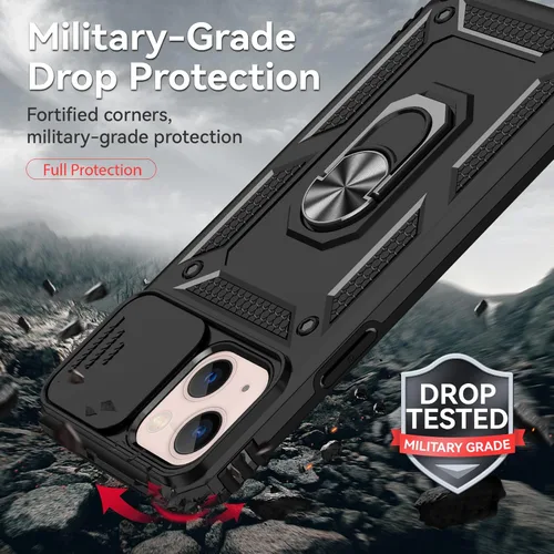 Miniatura 3 de HNHYGETE Funda para iPhone 13 con protector de pantalla HD: [grado militar de 20 pies probada en caídas] Funda protectora a prueba de golpes