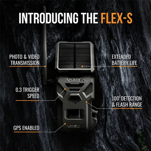Miniatura 3 de SPYPOINT FLEX-S - Cámara solar de rastreo celular para exteriores, panel solar integrado, no necesita WiFi, cámara de caza y juego con visión