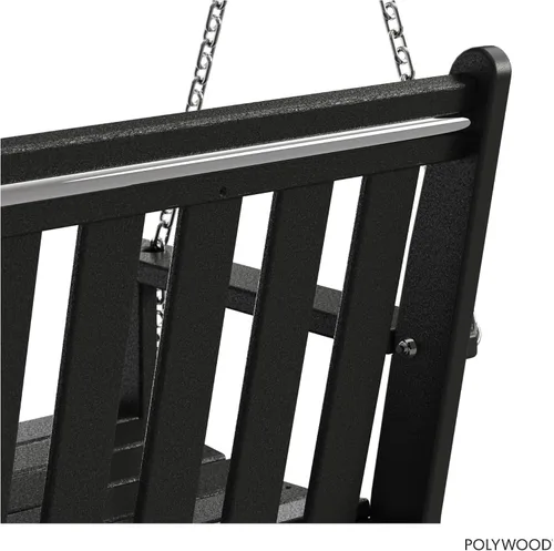 Miniatura 7 de POLYWOOD GNS60BL Vineyard - Columpio para exteriores de 60 pulgadas, color negro