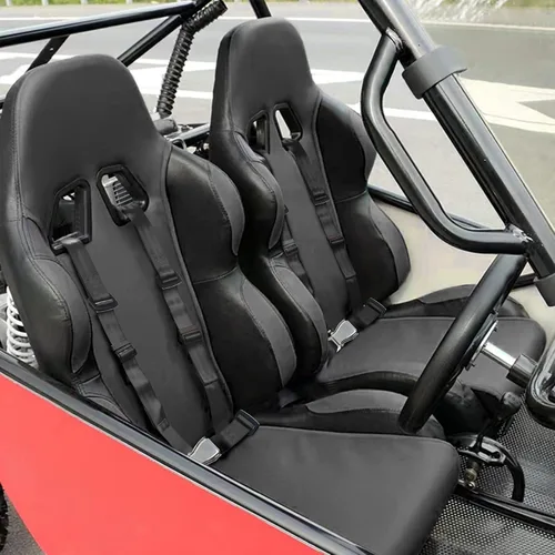 Miniatura 7 de Yakitoko Universal Set de arnés de seguridad de 4 puntos 2" Negro, se adapta a Go Kart, UTV, ATV, carreras