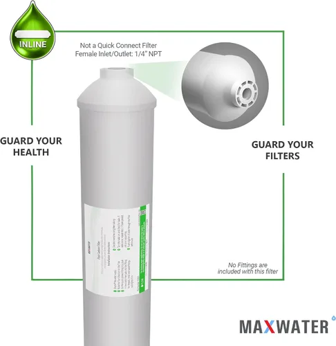 Miniatura 6 de Reemplazo del filtro de agua de carbón postactivado – Filtro en línea de 5 micras – Filtro de carbono en línea de 10 pulgadas – Bajo fregadero