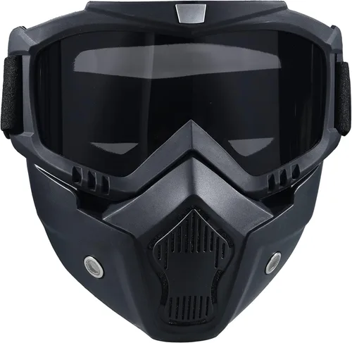 Miniatura 13 de Máscara de Paintball Antiniebla, Máscara Táctica de Cara Completa Desmontable Ajustable, Máscara de Esquí, Gafas de Protección Facial