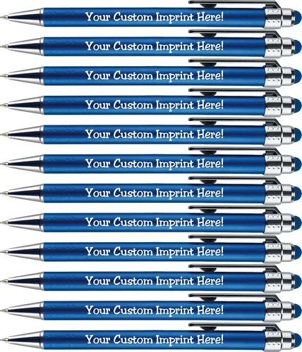 Miniatura 14 de Bolígrafos personalizados con punta de stylus -Bright Vibes- acción de clic, personalizables, escritura negra, bolígrafos con nombre impreso, Rosa