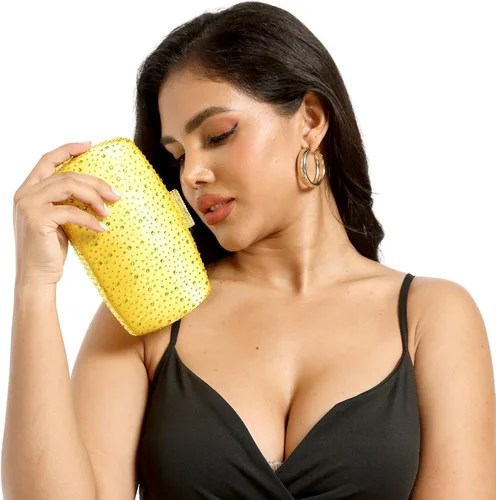 Miniatura 2 de Boutique De FGG Bolsos de noche para mujer, bolsos de mano de cristal para fiesta de boda, bolsos de diamantes de imitación para novia