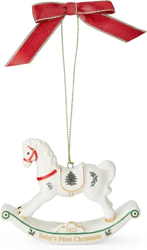 Miniatura 11 de Spode Adorno de chimenea para árbol de Navidad, primer hogar - Repisa festiva con medias, corona verde y acogedora escena de fuego, decoración
