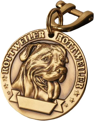 Miniatura 30 de Etiquetas de identificación para mascotas de cobre puro, etiquetas de nombre de perro personalizadas en relieve 3D con letras personalizadas