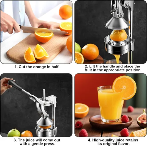Miniatura 7 de Exprimidor de cítricos manual de alta resistencia, exprimidor manual profesional de hierro fundido, exprimidor de frutas, máquina exprimidora