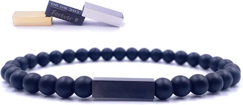 Miniatura 59 de Pulseras de cuentas personalizadas, Pulsera de piedras preciosas de 0.236 in, Pulsera grabada con láser, Pulsera de piedra natural, Pulseras unisex