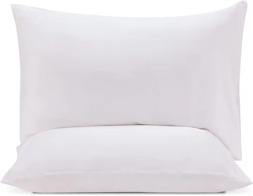Miniatura 7 de SLEEP ZONE Juego de 2 fundas de almohada tamaño King, rayón derivado de bambú, color blanco, fundas de almohada suaves y transpirables con cierre