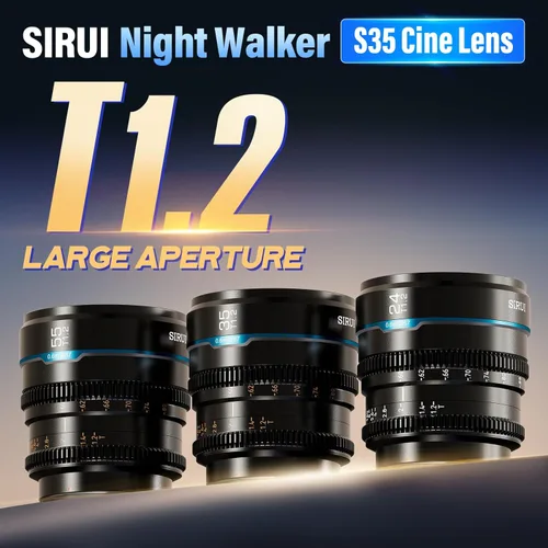 Miniatura 4 de Sirui Night Walker S35 Set de Lentes Cine de Enfoque Manual, 24mm, 35mm, 55mm, T1.2 Lente de Gran Apertura Montura M4/3 para BMPCC4K, GH5II, GH5S