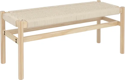 Miniatura 8 de Main + Mesa Fernway - Banco de entrada de madera maciza y cuerda tejida, color verde musgo Verde salvia