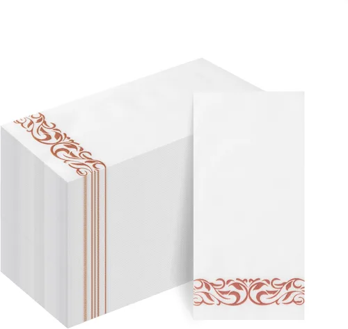 Miniatura 8 de Goodluck Paquete de 100 unidades de toallas de invitados con tacto de lino desechables – Toallas de mano de papel suaves y absorbentes para baño