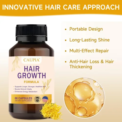 Miniatura 4 de Cápsulas de suplemento energético capilar para el crecimiento del cabello, suplemento de apoyo para el cabello y el cuero cabelludo, 60 cápsulas