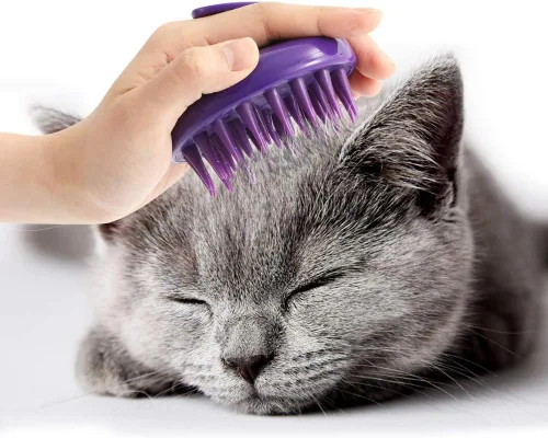 Pines de silicona suave CELEMOON. Almohadillas para orejas de silicona ultrasuaves Lavables para masajes de gatos y cepillo para baño. Seguro y sin
