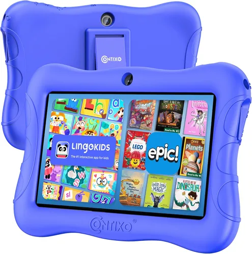Contixo Tablet V9 para niños, HD de 7 pulgadas, de 3 a 7 años, incluye más de 50 libros de cuentos de Disney (valor de $200), tableta para niños