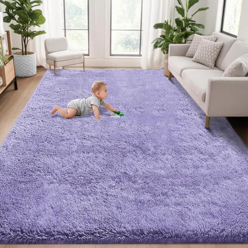 Miniatura 10 de Alfombra de pasillo 2x6 para dormitorio: Alfombras suaves de pelo largo lavables, pequeña alfombra de interior de felpa difusa para pasillo, junto a