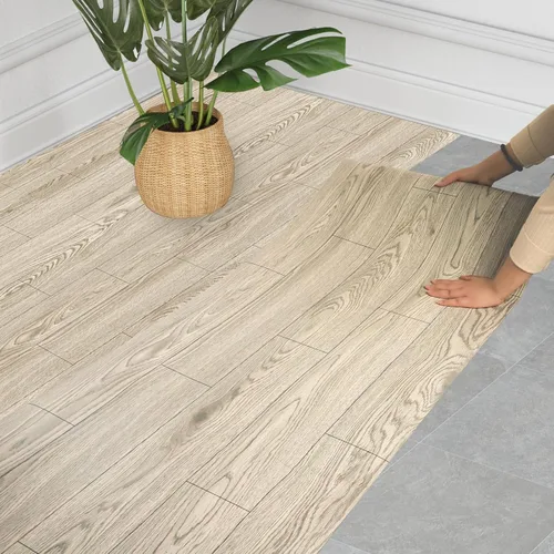 Miniatura 12 de WIFEA Rollo de Suelo de Vinilo Autoadhesivo 23.6"x 118"/19 Pies Cuadrados Baldosas de Suelo Despegar y Pegar, Suelo de Tablones de Vinilo Resistente