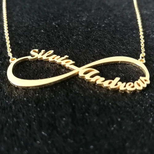 Miniatura 5 de UMAGICBOX Sterling Silver Infinity Name Necklace Personalized 18K Gold Plated Nameplate Custom Pendant Jewelry Gift for Women