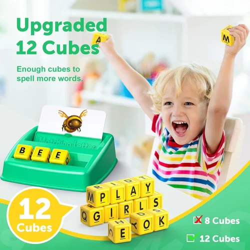 Miniatura 3 de Juguetes educativos para niños de 3, 4, 5 años para niños pequeños de 2 a 4 años Juegos de cartas de letras coincidentes para niños de 3 a 5 años