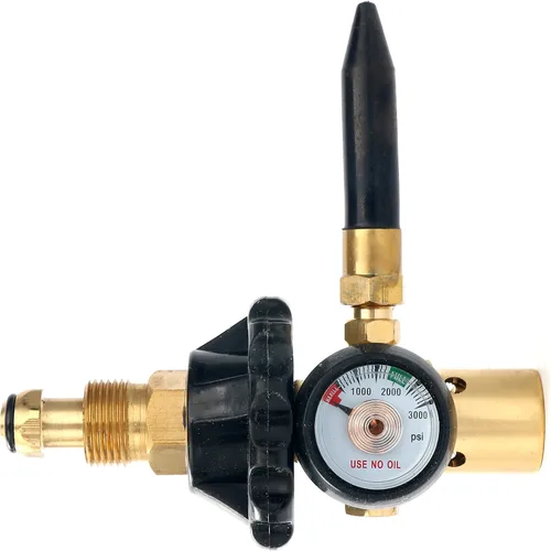 Miniatura 2 de Regulador del inflador del flujo de aire del relleno del globo del látex del helio 0-3000 PSI con el indicador para la válvula del tanque CGA580