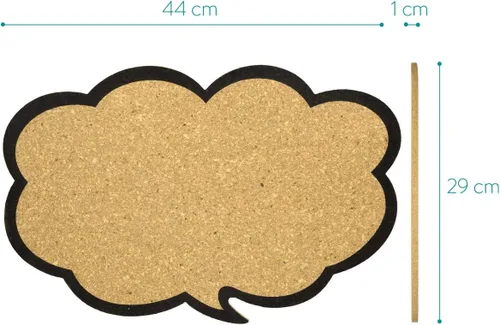 Miniatura 6 de Navaris Tablero de anuncios de corcho – Diseño de burbuja de pensamiento de 11 x 17 pulgadas, incluye 5 pines – Tablero de anuncios de mensajes