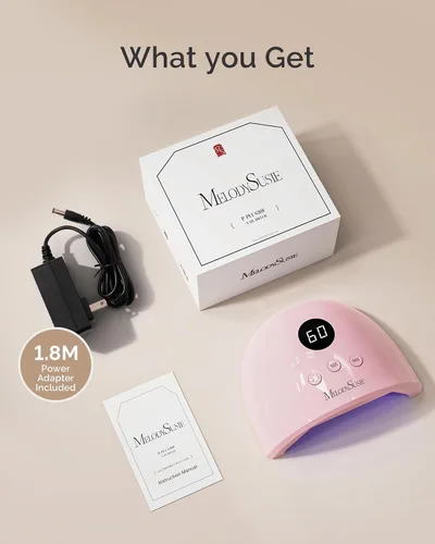 Miniatura 7 de MelodySusie Lámpara de uñas LED UV compacta y avanzada, secadora de uñas P-Plus30F con 3 temporizadores y sensor inteligente que cura todos los Rosa